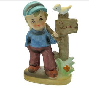 Erich Stauffer Village Boy Vintage Collectible Home Decor Porcelain Figurines